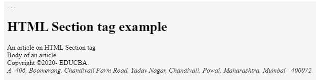 html section tag output 3