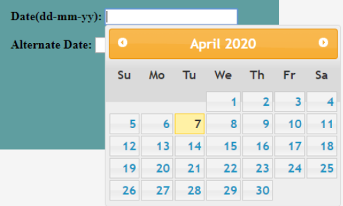 calendar Example 3