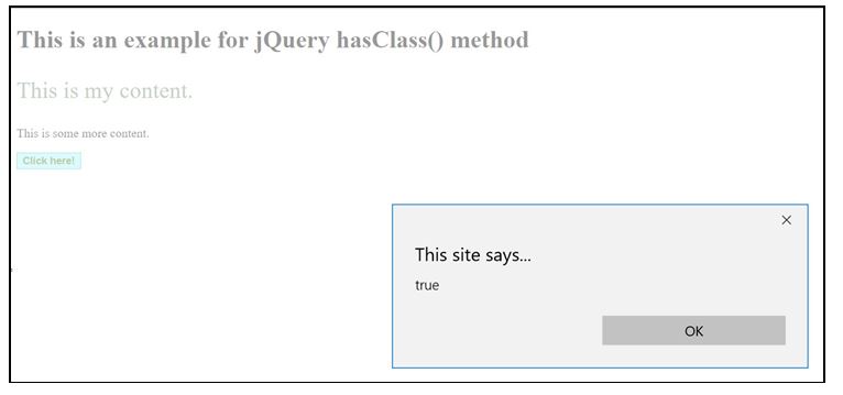alert box pops up stating “true”