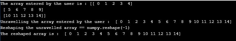 numpy.ravel()-1.1