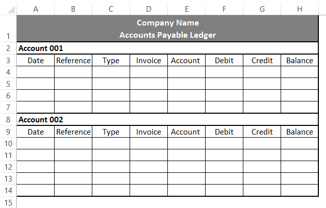 Accounting Templates in Excel 1-3