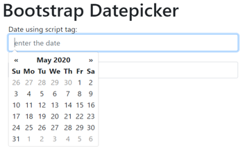Bootstrap Datepicker output 1