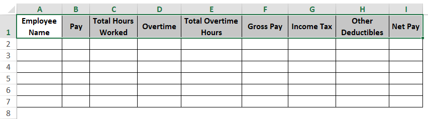 Excel Template for Payroll 1-3