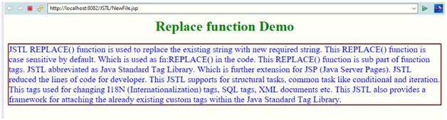 JSTL replace Example 1