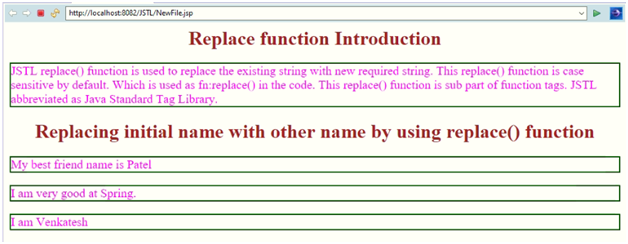 JSTL replace Example 2