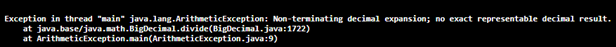 Java ArithmeticException Example 1