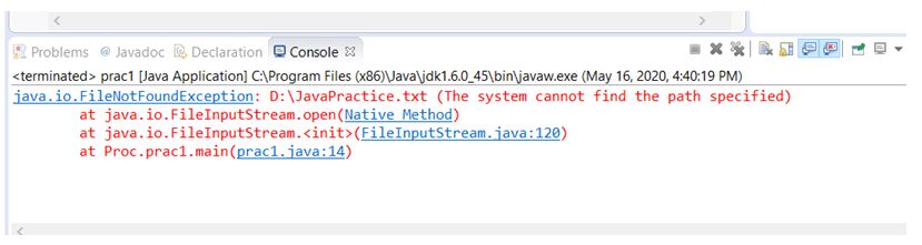 Java FileNotFoundException 1