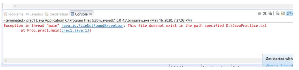 use the constructor with specified error message