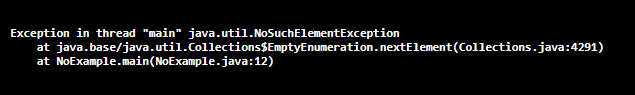 Java NoSuchElementException-1.2