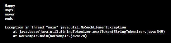 Java NoSuchElementException-1.3