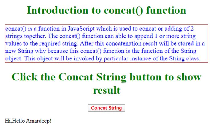 JavaScript concat String 1