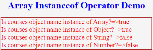 JavaScript instanceof - 1