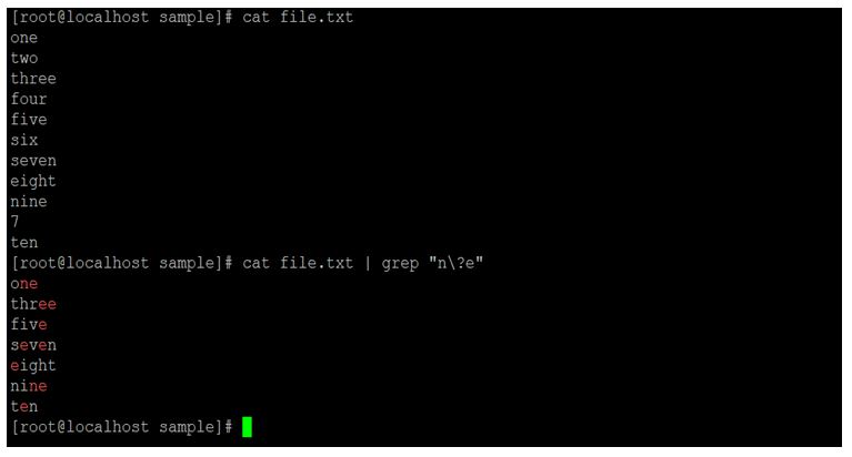 with “\?” symbol