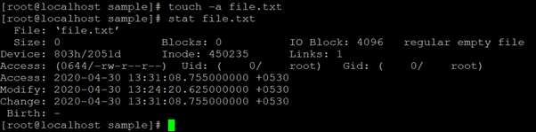 Linux Touch Command Example 4