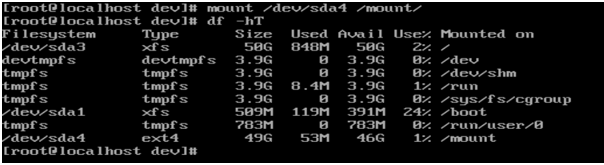 Linux mount Command output 4