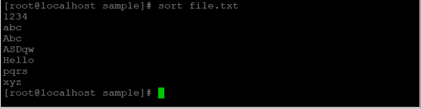 Linux sort Command output 2