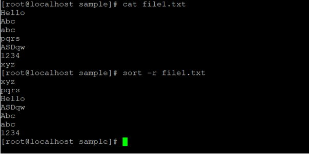 Linux sort Command output 5