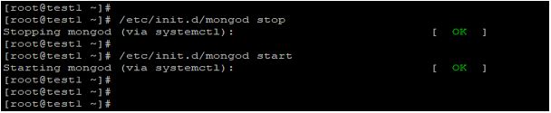 restart of MongoDB