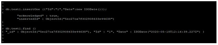 used new ISODate () object