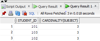 Oracle CARDINALITY Example 1