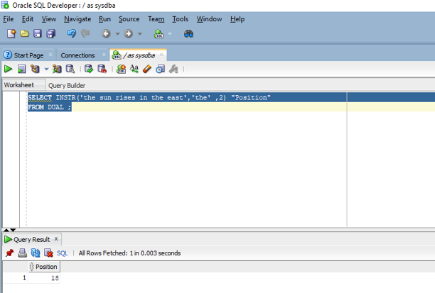start position parameters