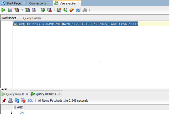 Oracle SYSDATE() - 2