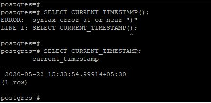 PostgreSQL CURRENT_TIMESTAMP()3