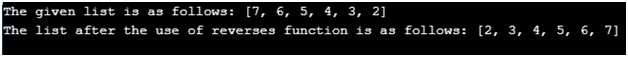 Python Reverse List Example 2