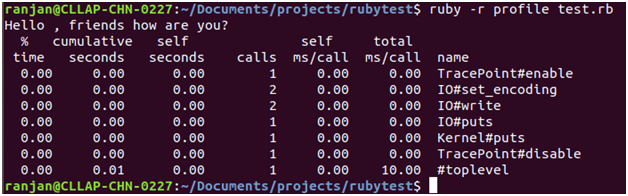 Ruby Profiler Example 1