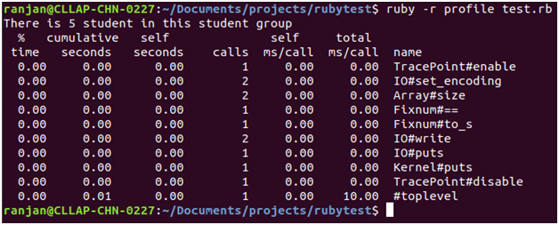 Ruby Profiler Example 5