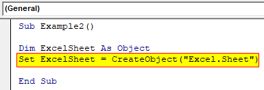 VBA Create Object Example 2-3