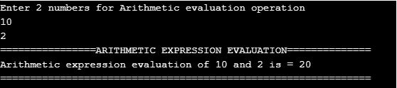 Arithmetic Expression evaluation