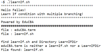 if condition in shell script output 2