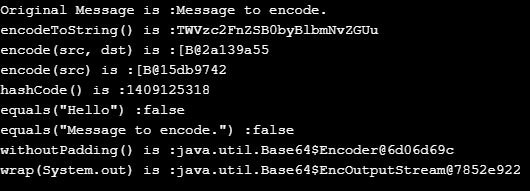java base64 encoding output 2