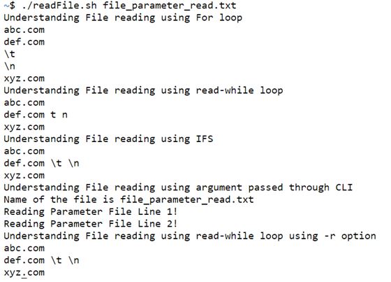 shell script read file
