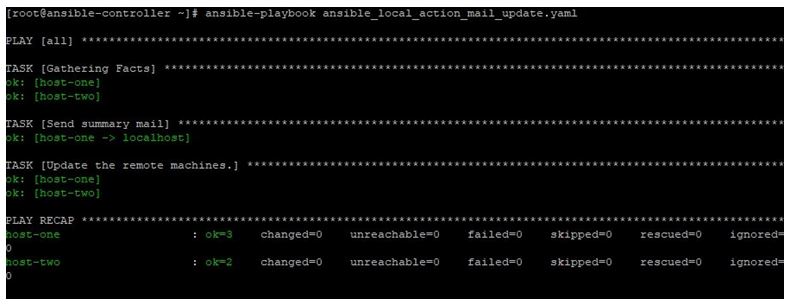 when we are updating a package on remote machines, a mail should be sent to a email account