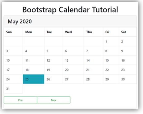 Bootstrap Calendar 1