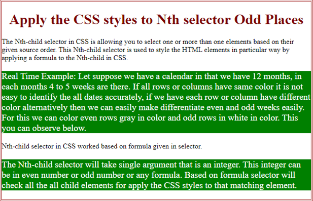 CSS Selector nth Child Example 3