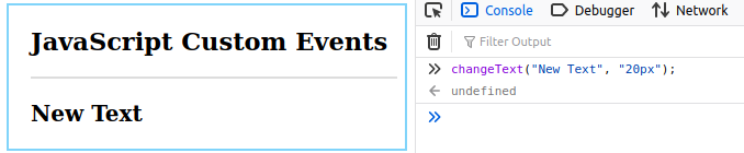 JavaScript Custom Events Example 1.2