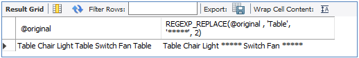 MySQL REGEXP_REPLACE() 5