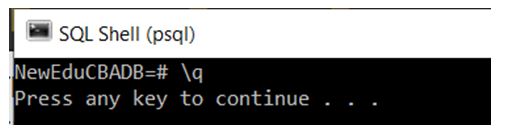 quit the psql