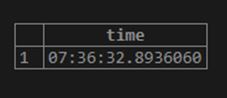 PostgreSQL TIME 4