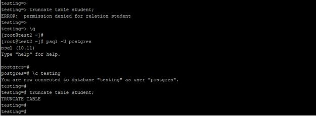 PostgreSQL TRUNCATE TABLE1