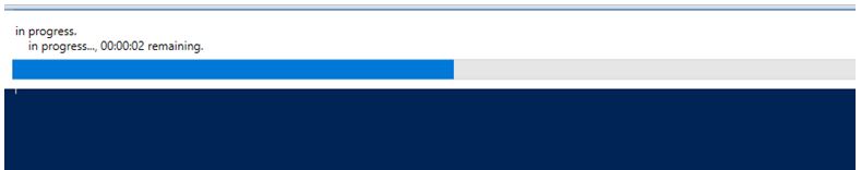 Display status bar indicating progress
