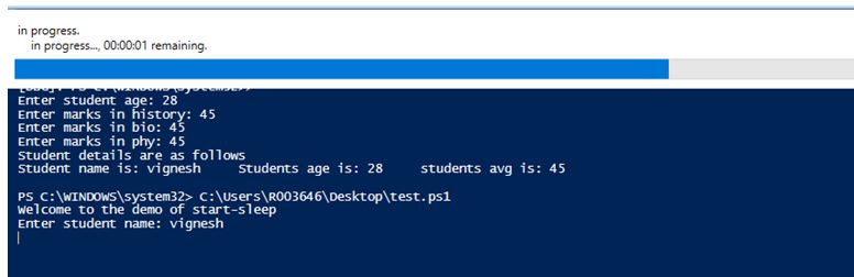 user enters an input for the parameters