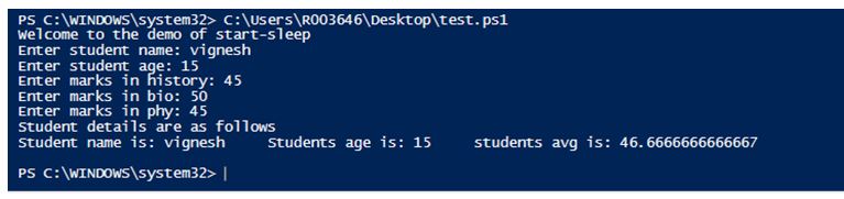 PowerShell Sleep 9PG