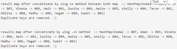 Two maps using .++ method and ++