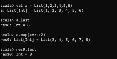 last () method in MAP