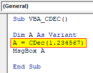 VBA CDEC Example 1-9