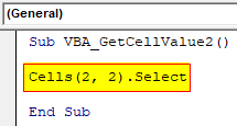 VBA Get Cell Value Example 2-4